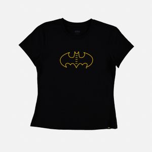 Camiseta de mujer, manga corta slim fit negra de Batman TM & © WBEI