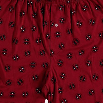 Pijama de hombre, manga corta/pantalón corto gris/vino tinto de Deadpool ©Marvel