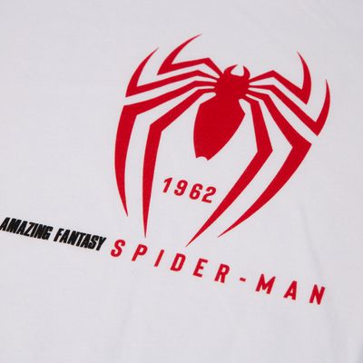 Pijama de hombre, manga corta/pantalón corto  blanco/negro de spiderman ©marvel