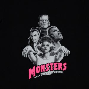 Camiseta de mujer, manga corta relax fit negra de Monsters Universal ©Universal Studios