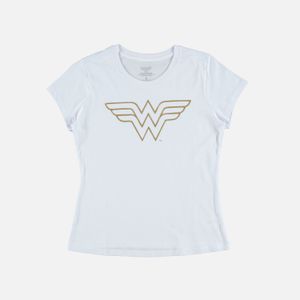 Camiseta de mujer, manga corta slim fit blanca de Wonder Woman Dc Comics