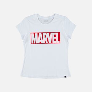 Camiseta de mujer, manga corta slim fit blanca de ©Marvel