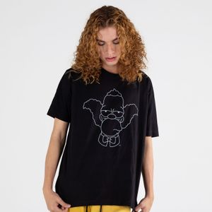 Camiseta de hombre, manga corta regular fit negra de The Simpsons ©Fox