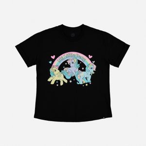 Camiseta de mujer, manga corta regular fit negra  de My Little Pony ©Hasbro