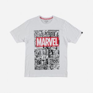 Camiseta de hombre, manga corta regular fit blanca de ©Marvel