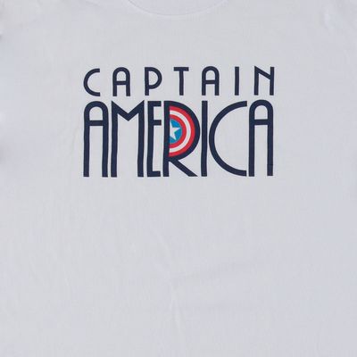 Pijama de hombre, manga corta/pantalón corto  blanca/ azul de Capitan America ©marvel