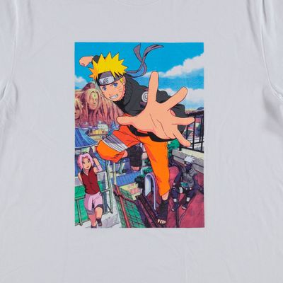 Camiseta blanca Naruto, manga corta para hombre de Movies