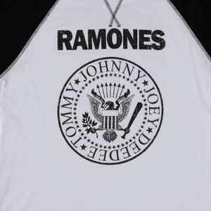 Camiseta  de hombre, manga corta  blanca/negra de Ramones Música
