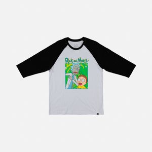Camiseta gender neutral, manga corta regular fit blanca/negra de Rick And Morty