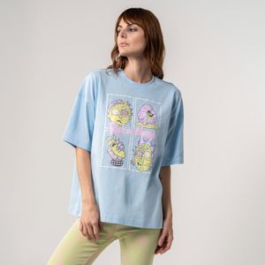 Camiseta gender neutral azul manga corta de Rick & Morty: Animated Series fit oversize