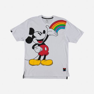 Camiseta gender neutral blanca manga corta de Mickey Mouse fit regular - Pride de Disney