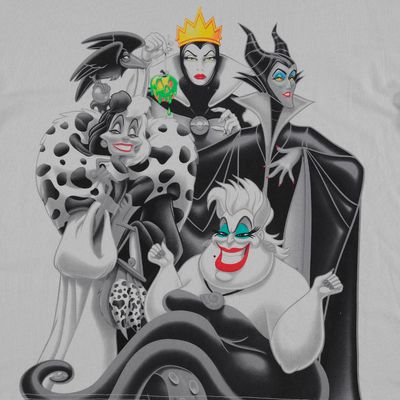 Camiseta de mujer, manga corta oversize fit gris  de Villanas Disney