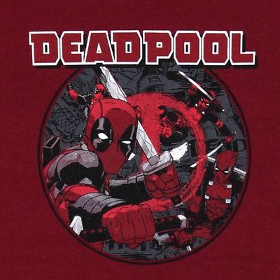 Camiseta de hombre, manga corta   vinotinto de Deadpool MarvelCamiseta de hombre, manga corta  regular fit vinotinto de Deadpool Marvel