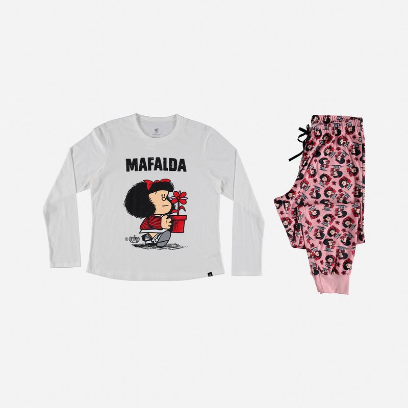 Pijama de mujer, corta/pantalón largo de Mafalda
