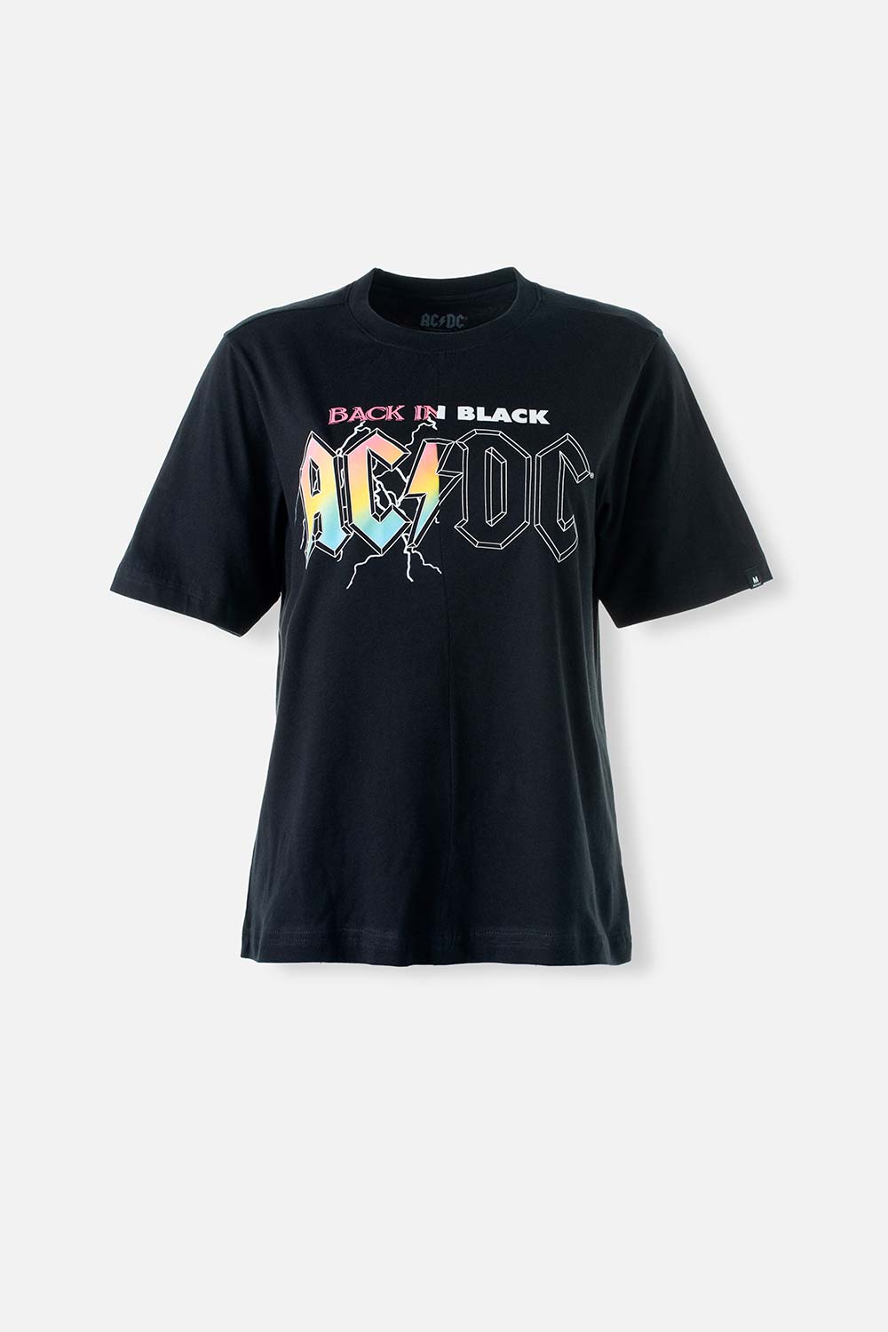 Camiseta de AC/DC negra manga corta para mujer XS-0