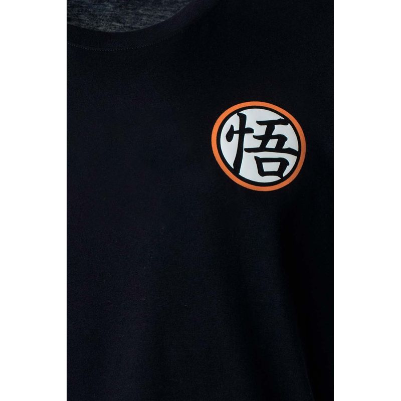 Dragon Ball Super Oversized Goku Black con Kanji Camiseta negra para hombre