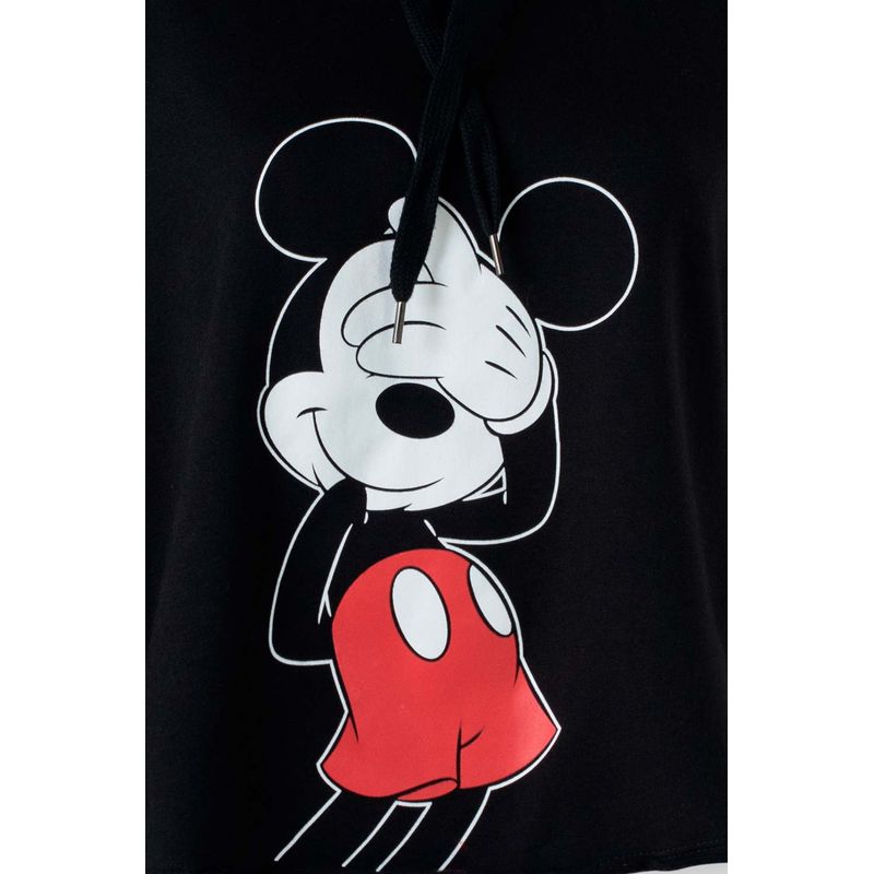 Buzo de mujer cerrado negro de mickey mouse disney MoviesShop