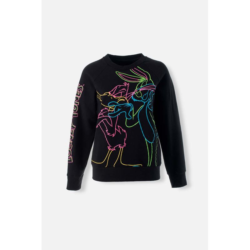 Buzo para mujer cerrado negro de Looney Tunes MoviesShop