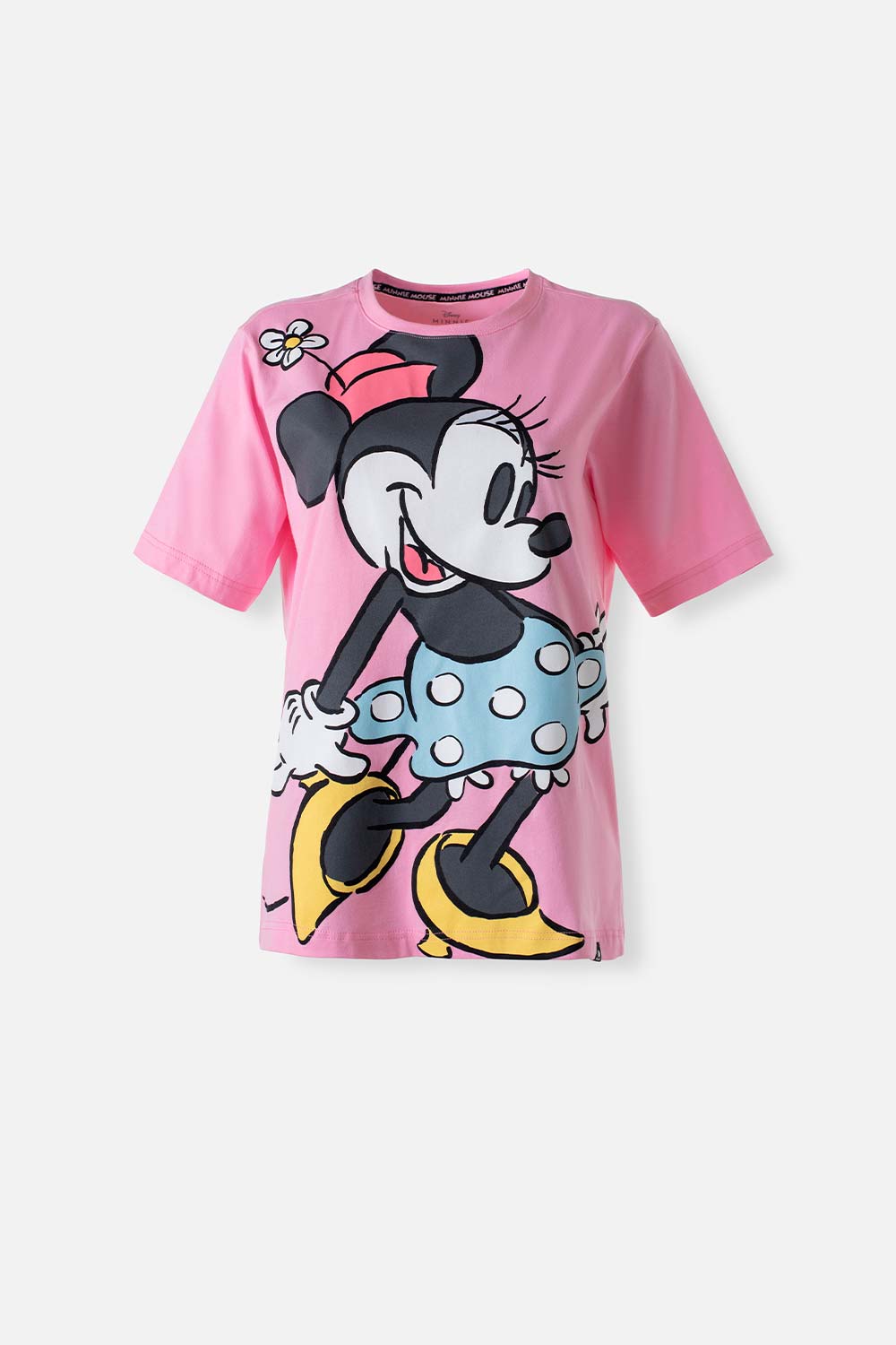 Camiseta de Minnie manga corta rosada para mujer - MoviesShop