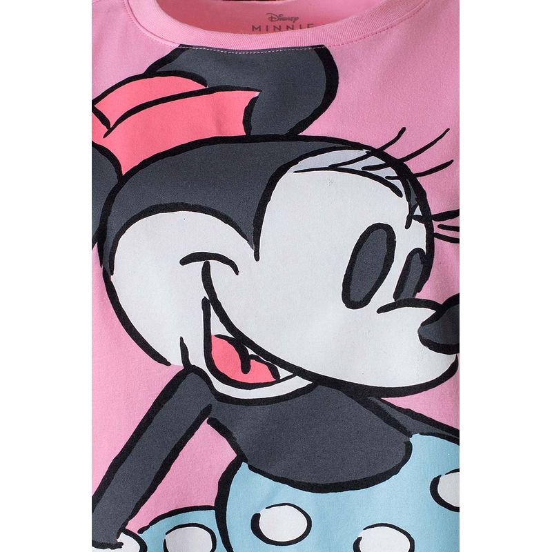 Camiseta de Minnie Mouse manga corta marfil para niña