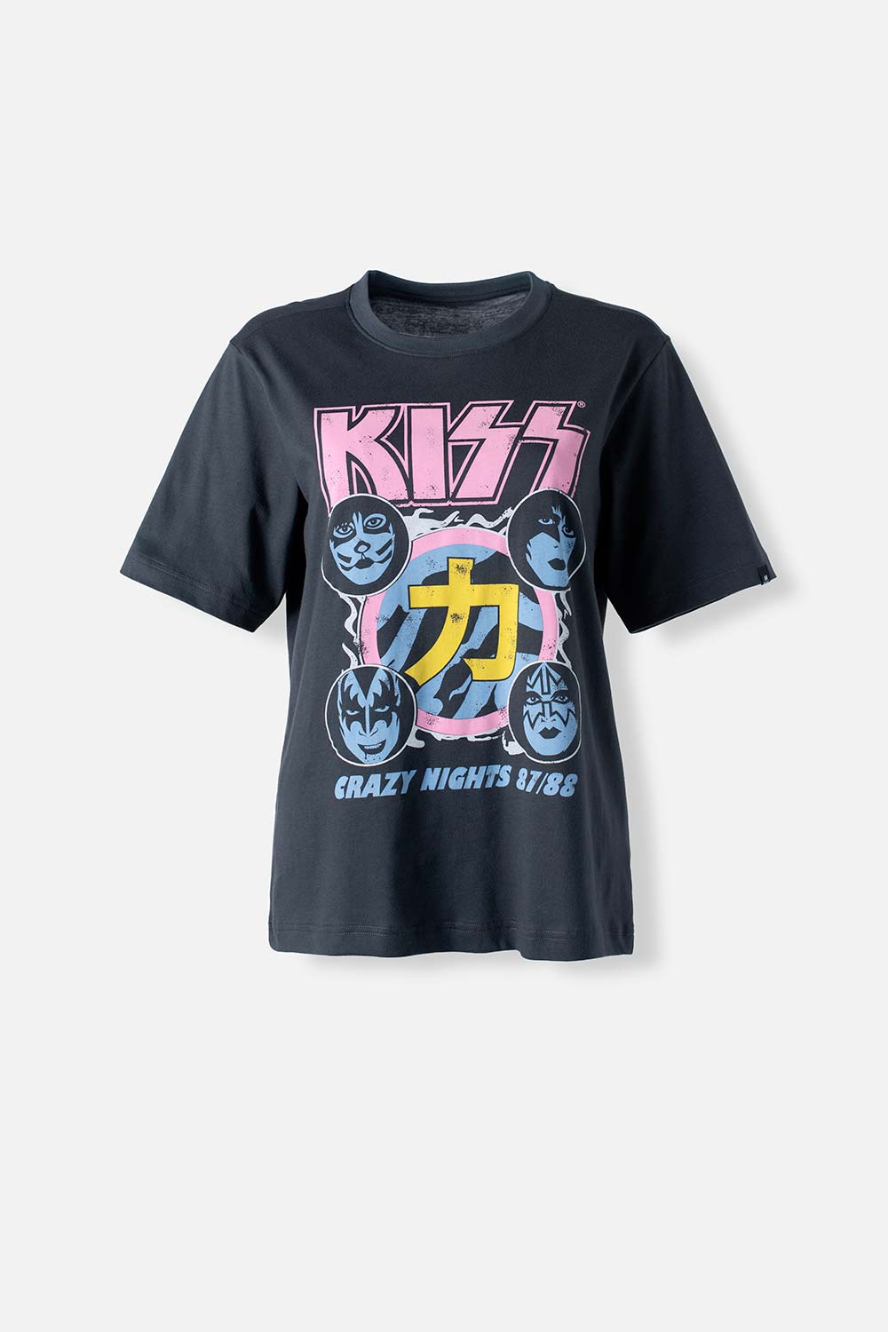 Camiseta de Kiss gris manga corta para mujer XS-0