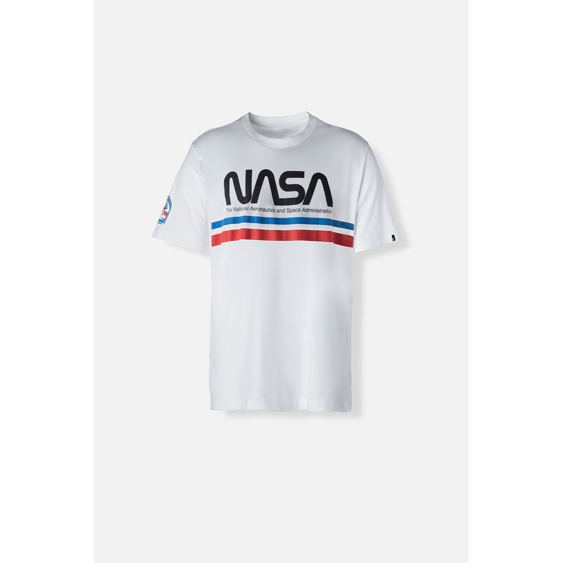 Camiseta de la NASA blanca manga corta para hombre MoviesShop Productos licenciados