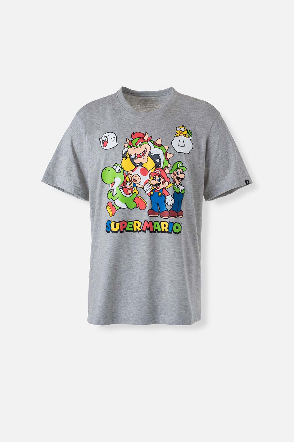 Camiseta de Super Mario gris jaspe manga corta para hombre MoviesShop Productos licenciados