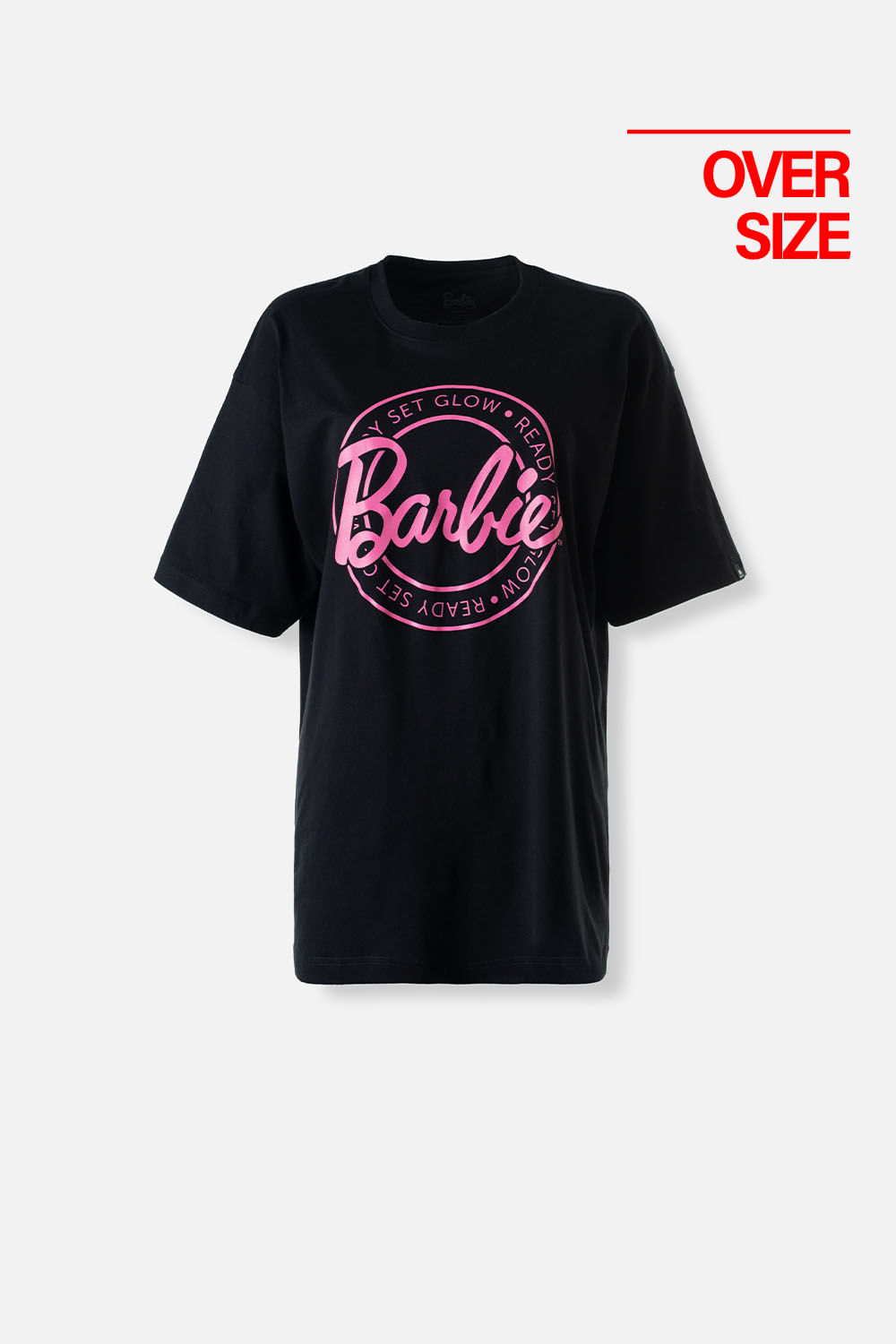 Camiseta de mujer, manga corta oversize fit negra de Barbie Mattel ( Te recomendamos comprar una talla menor a la habitual) XS-0