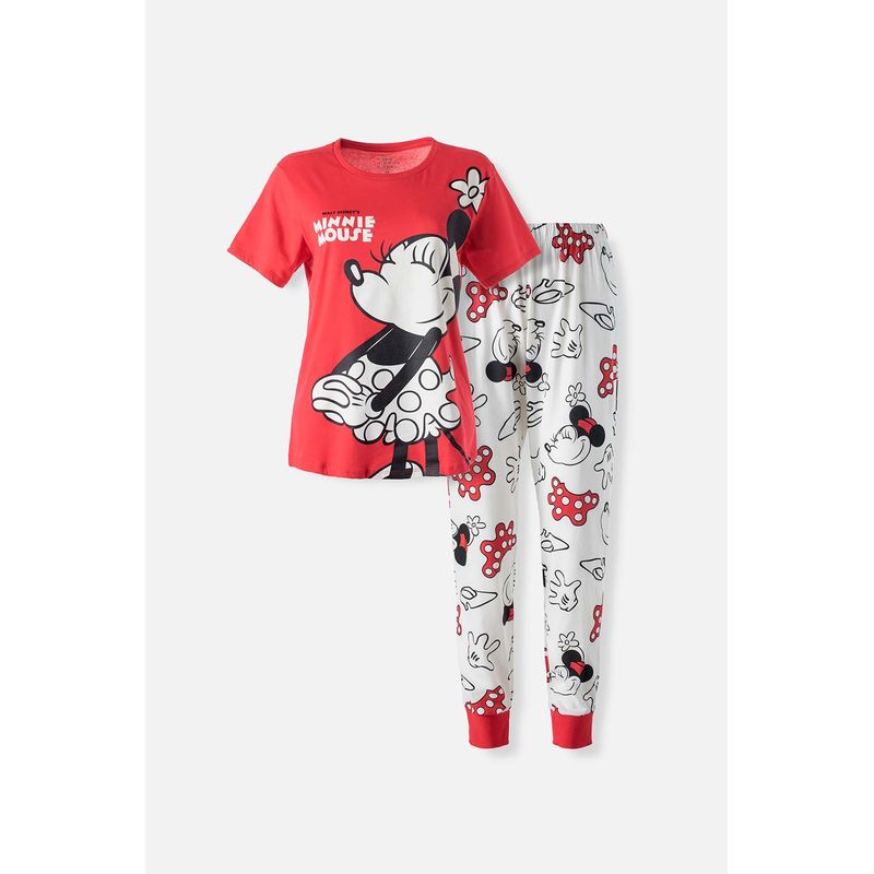 Pijama para mujer de pantal n largo blanco rojo de Minnie Mouse