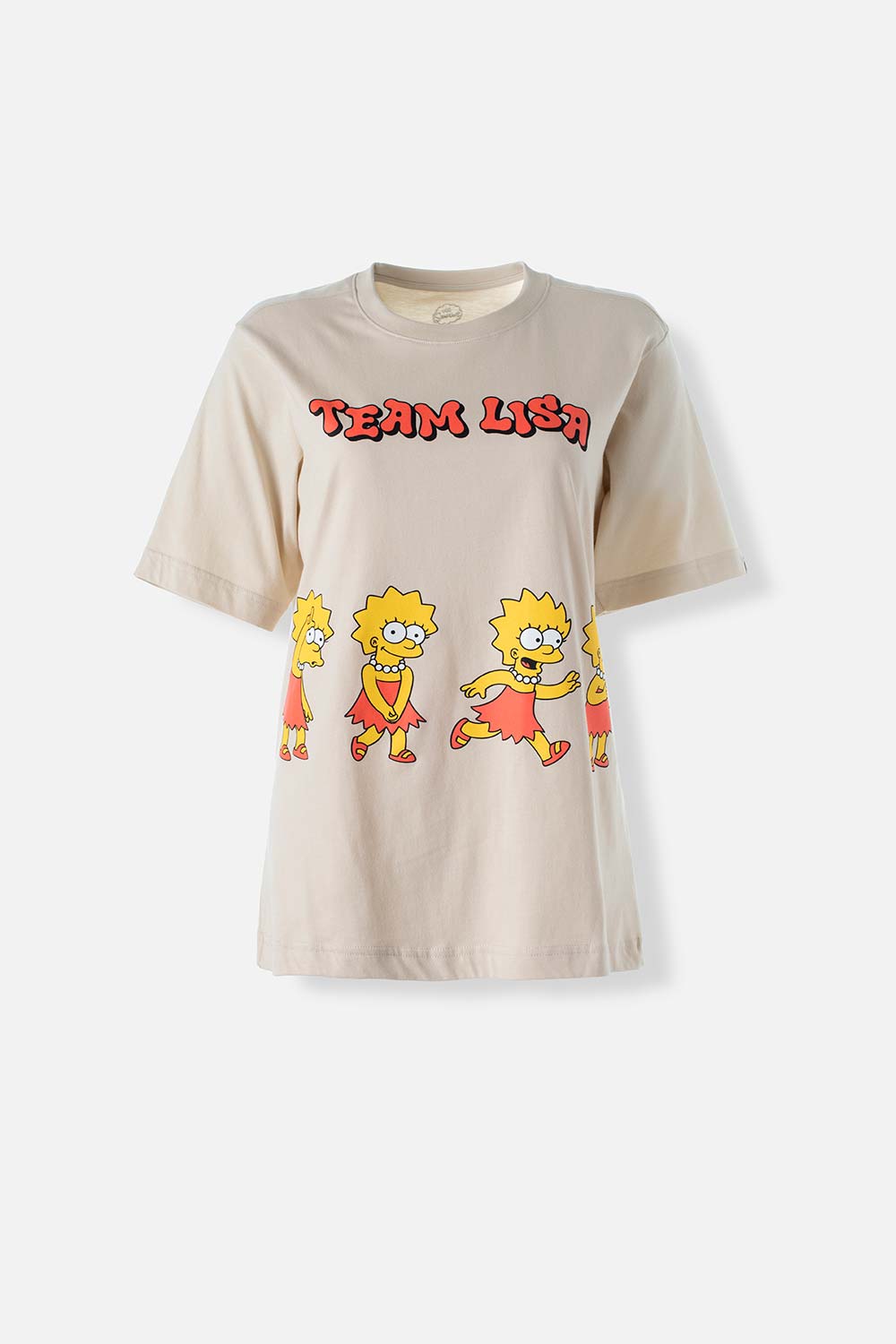 Camiseta de Los Simpsons manga corta caqui para mujer XS-0